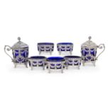 A set of five French Empire style salts, Paris, 1888-1902, marked MG for Martial Gauthier, the ov...