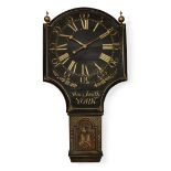 An Act of Parliament clock, the dial signed Thos Smith, YORK, the black japanned cased later deco...