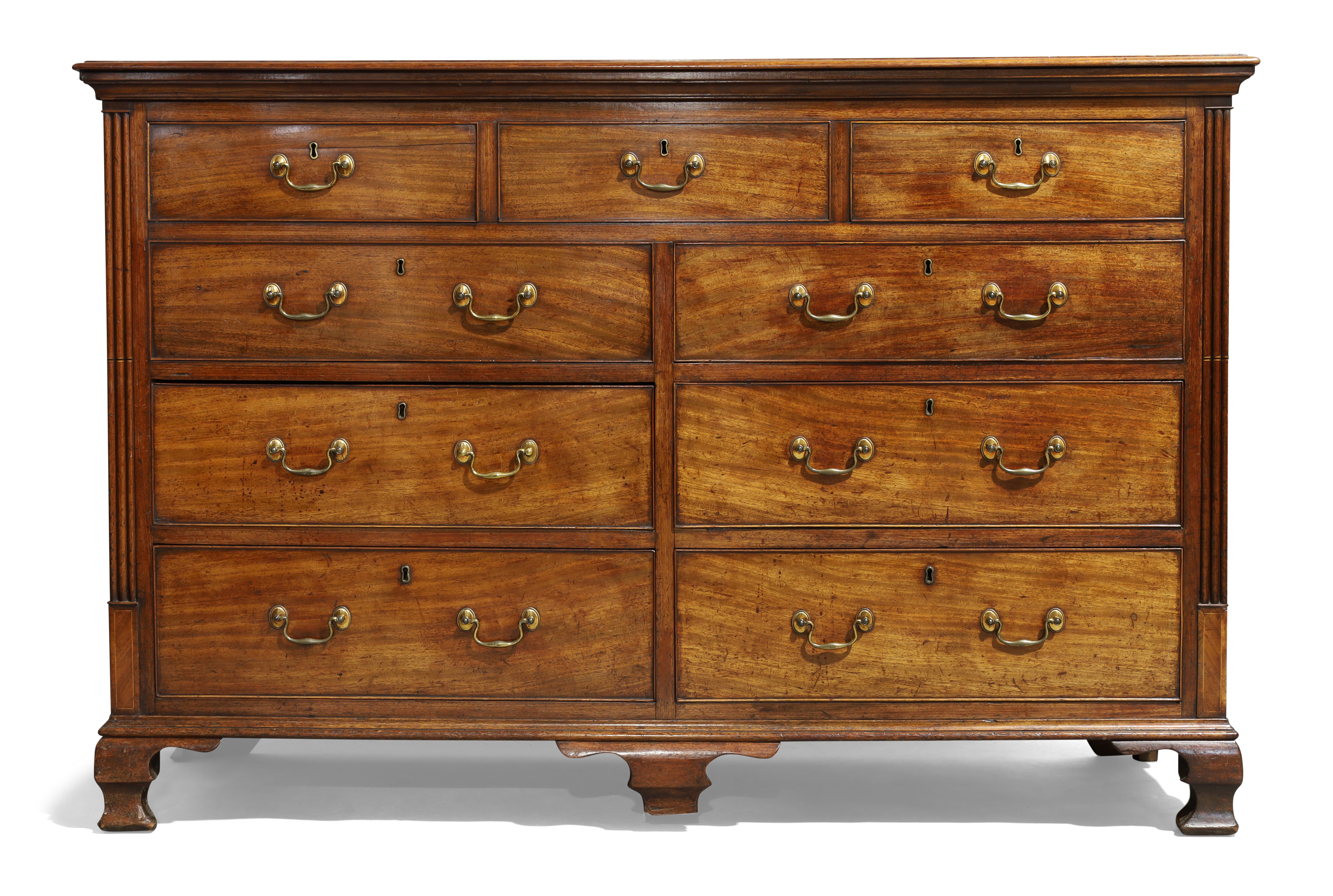 A George III mahogany Lancashire mule chest