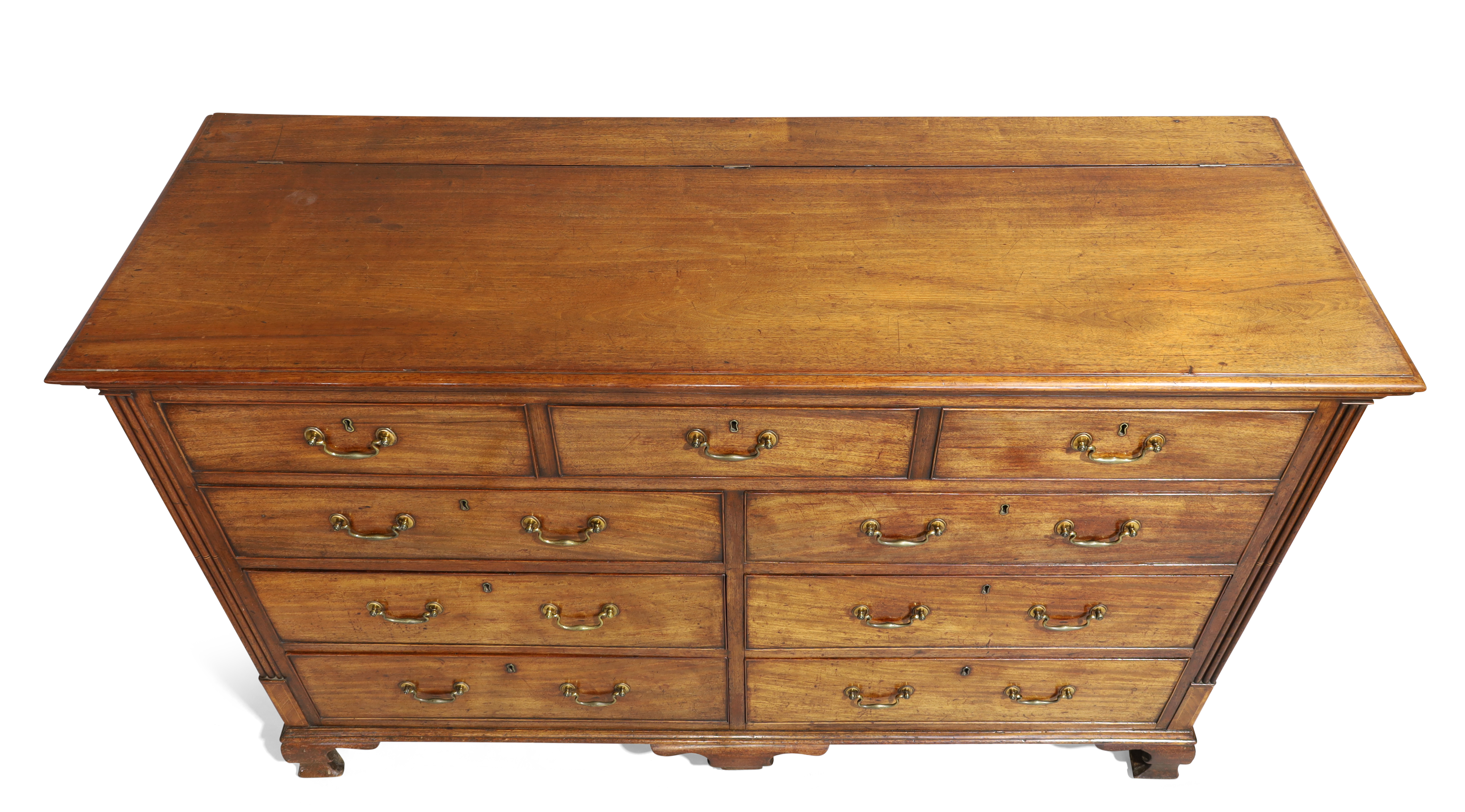 A George III mahogany Lancashire mule chest - Image 2 of 3