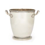 An Italian wine cooler, stamped 800, the circular foot chased with a foliate band, 13.8cm high, a...