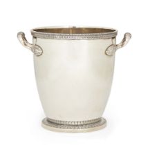 An Italian wine cooler, stamped 800, the circular foot chased with a foliate band, 13.8cm high, a...