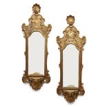 A pair of Italian giltwood pier mirrors