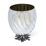 A decorative vase on leaf form base, by Gabrielle de Vecchi (1938-2011) for Calderoni Gioielli, s...