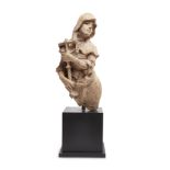 A French terracotta model of a female saint