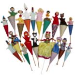 A quantity of cone puppets