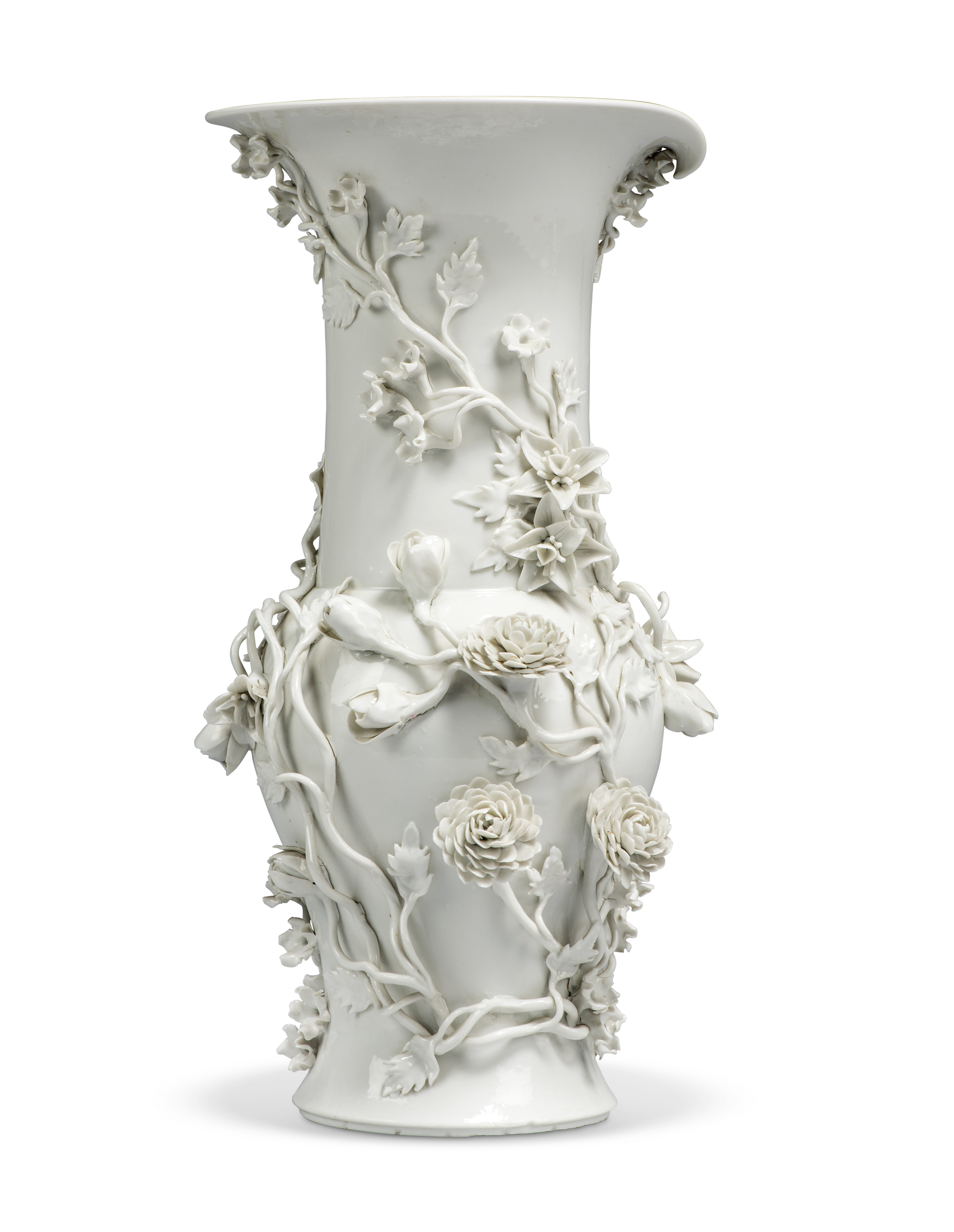 A Continental white porcelain beaker-vase, possibly Doccia, possibly second half 18th century, wi... - Image 2 of 5