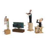 Peter Lennertz, Violinist, a hand-operated automaton, wood, painted wood, plywood, wire, signed a...