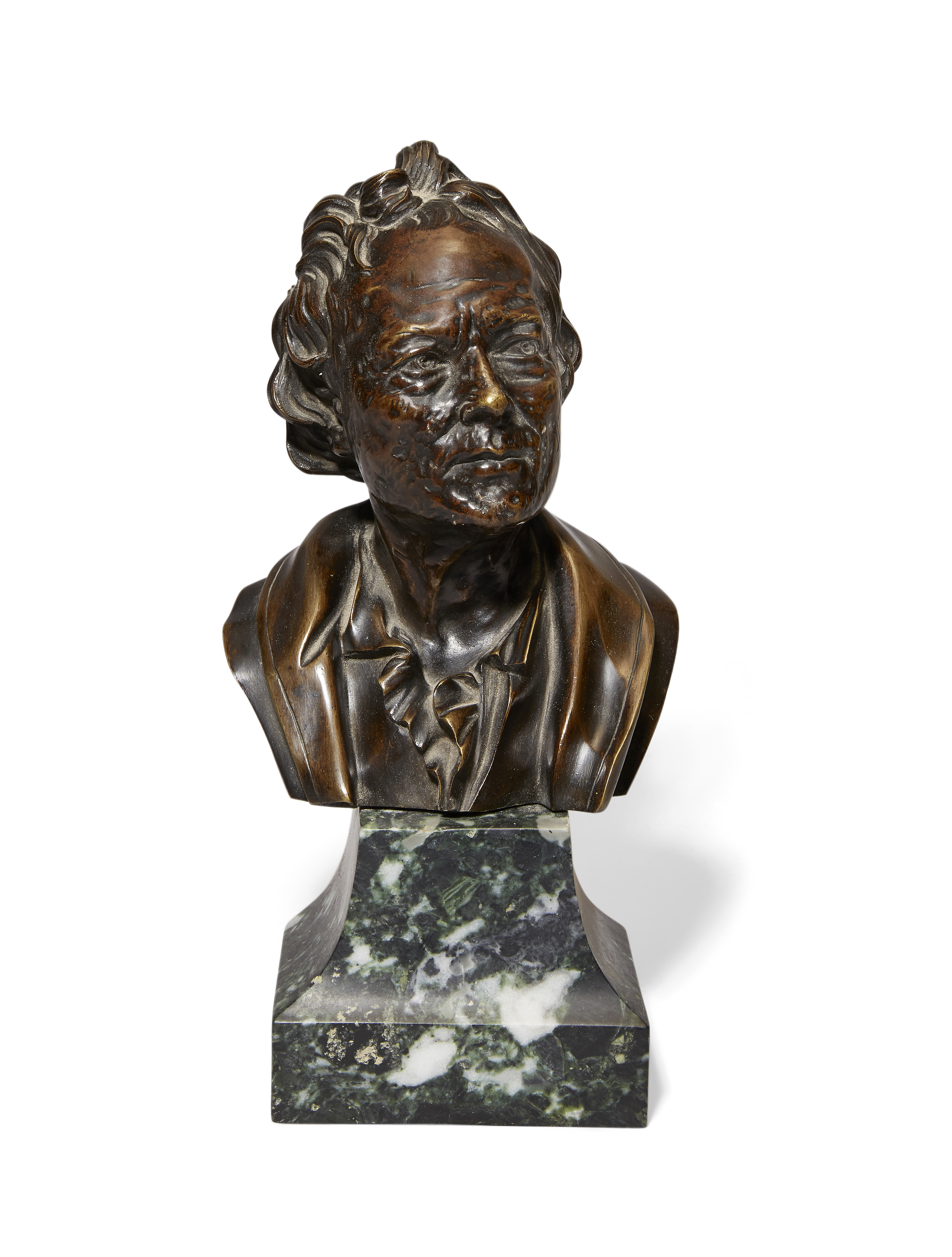 After Jean Antoine Houdon, French, 1741-1828, a bronze bust of Christoph Wilibald Ritter von Gluc...