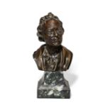 After Jean Antoine Houdon, French, 1741-1828, a bronze bust of Christoph Wilibald Ritter von Gluc...