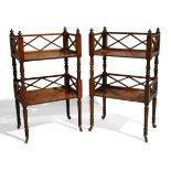 A pair of Regency mahogany two tier whatnots