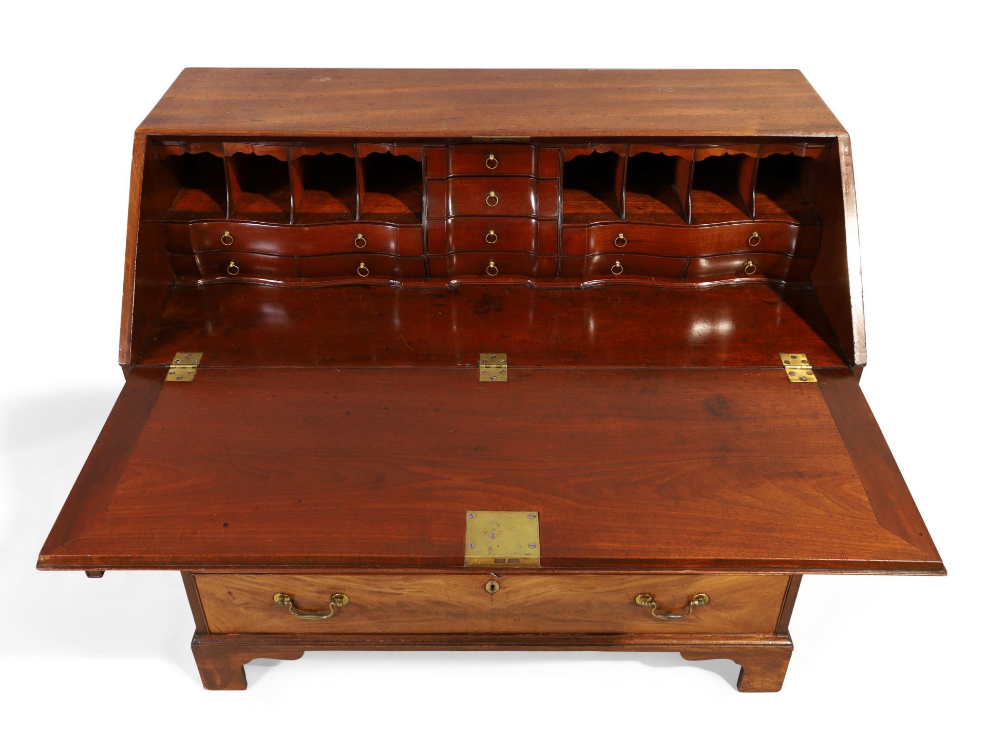 A George III mahogany bureau - Bild 3 aus 3