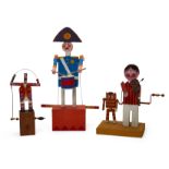 Tony Mann, 1927-2013, Drummer, a hand-operated automaton, painted wood, tinplate, wire, signed an...