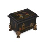 A Regency tole tea caddy