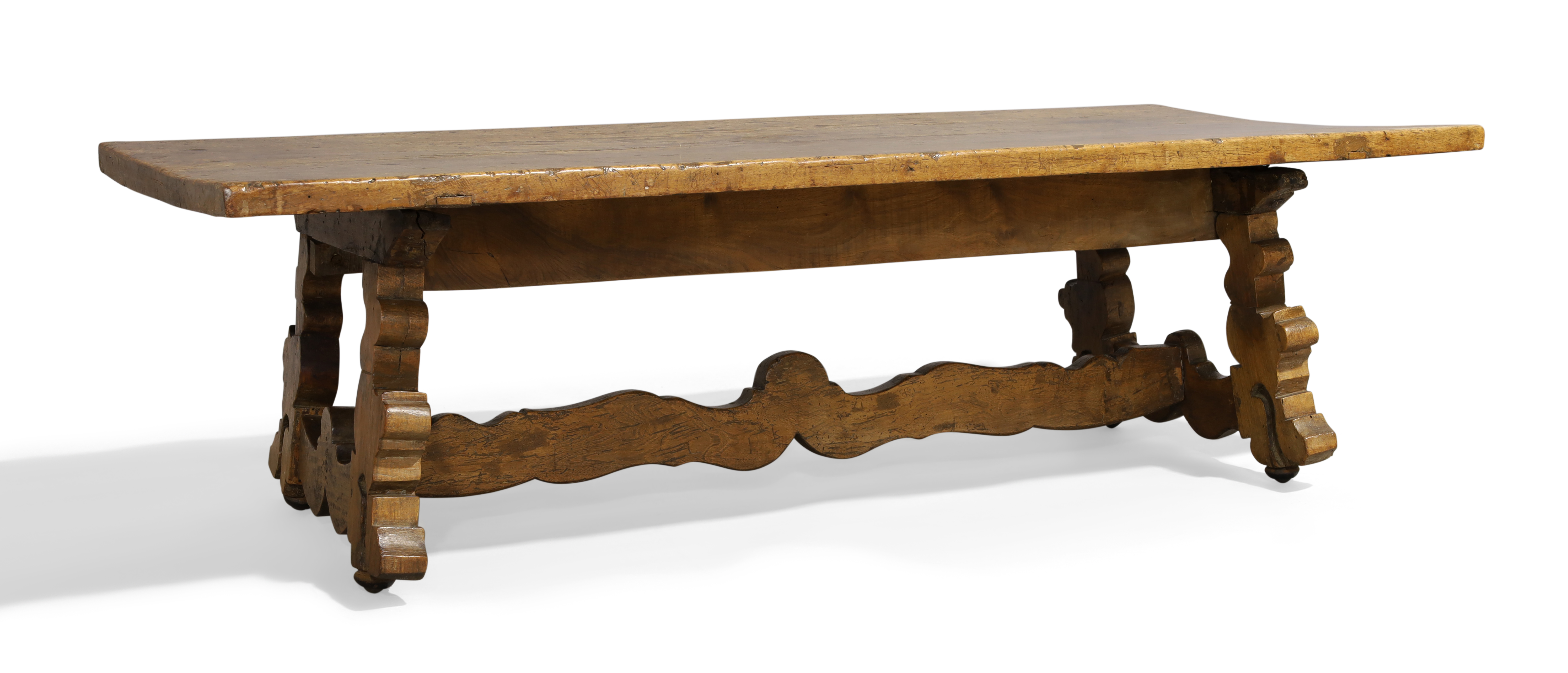 A Spanish Baroque walnut low table