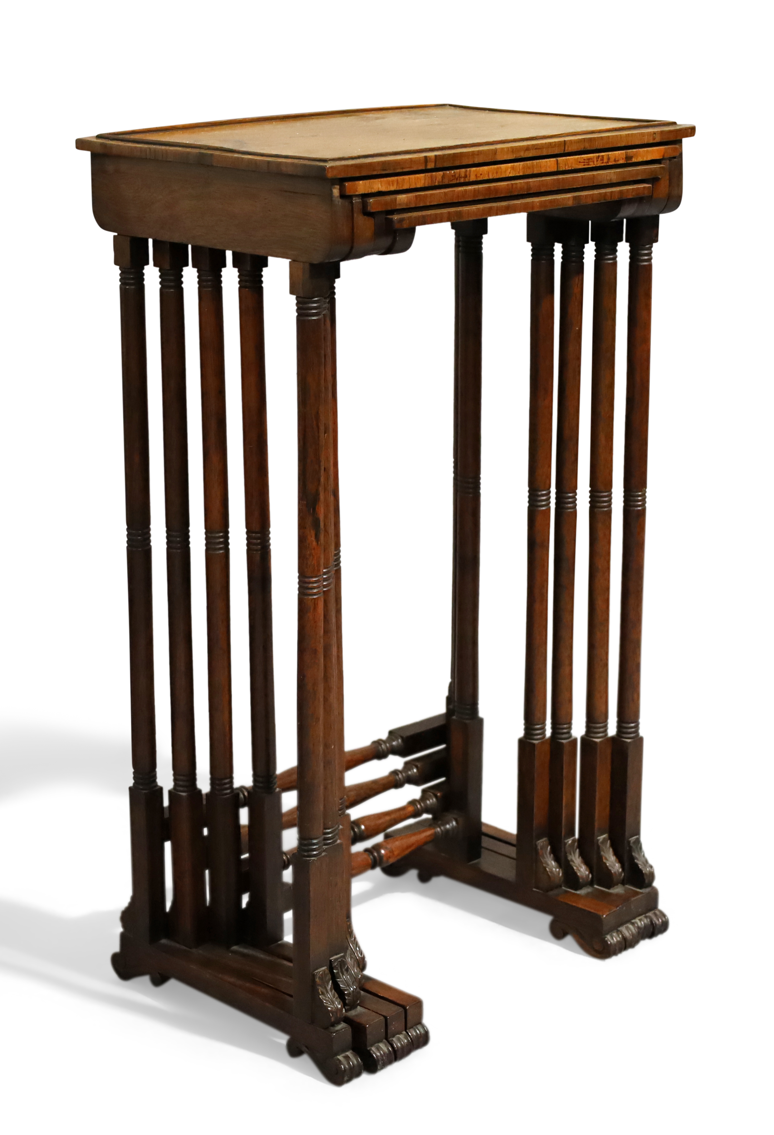 A William IV rosewood nest of quartetto tables - Image 2 of 3