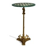 A Empire style ormolu and malachite chess table