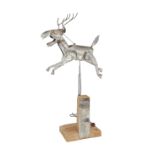 Dave Walker, Reindeer, a hand-operated automaton, tin or brass plate, wood, wire, signed and date...