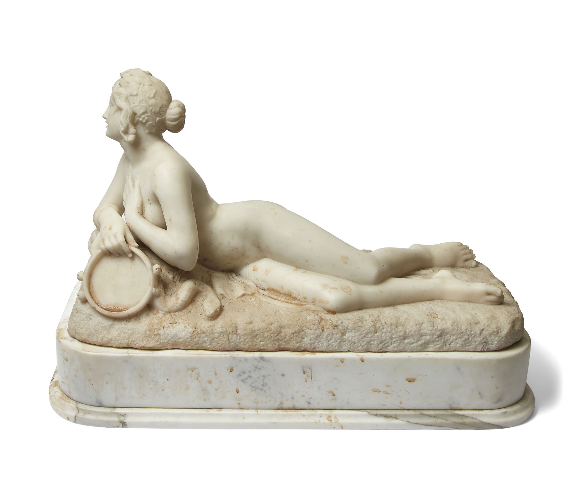 After Lorenzo Bartolini, Italian, 1777-1850, a marble sculpture of Dirce or Bacchante, second hal... - Image 3 of 3