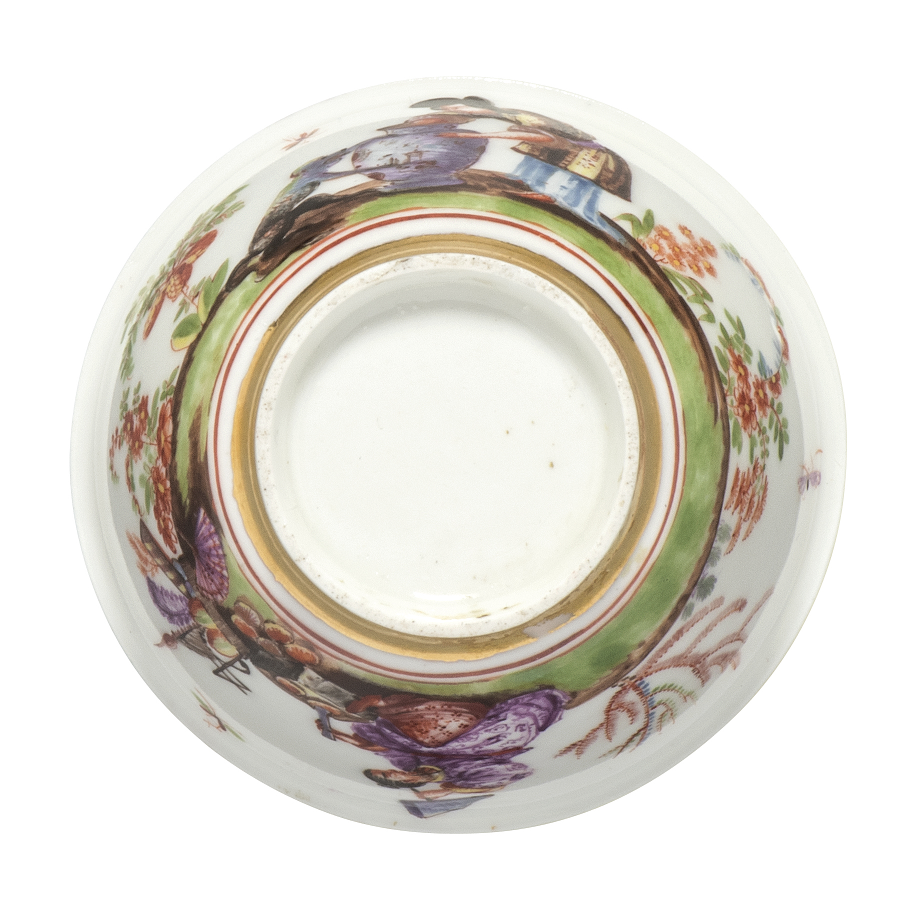 A Meissen porcelain chinoiserie tea bowl and saucer, c.1723-24, painted in the manner of J.G. Hör... - Image 6 of 6