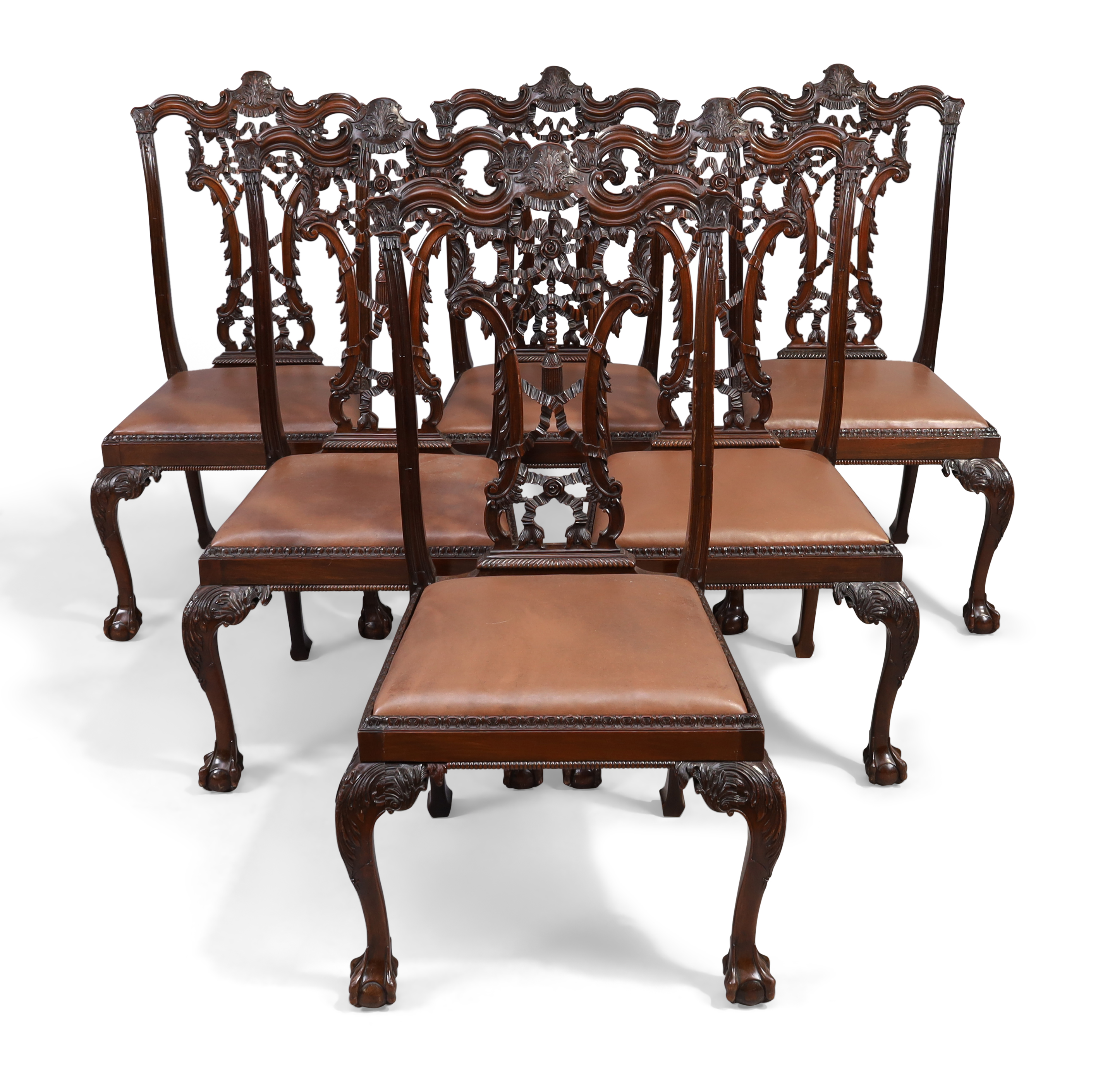A set of eight George III style mahogany dining chairs - Image 2 of 5