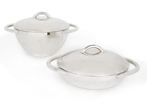 Two Italian twin-handled dishes with covers