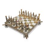 A Battle of Waterloo chess set, designed by La Bottega Del Vasari, last quarter 20th century, com...