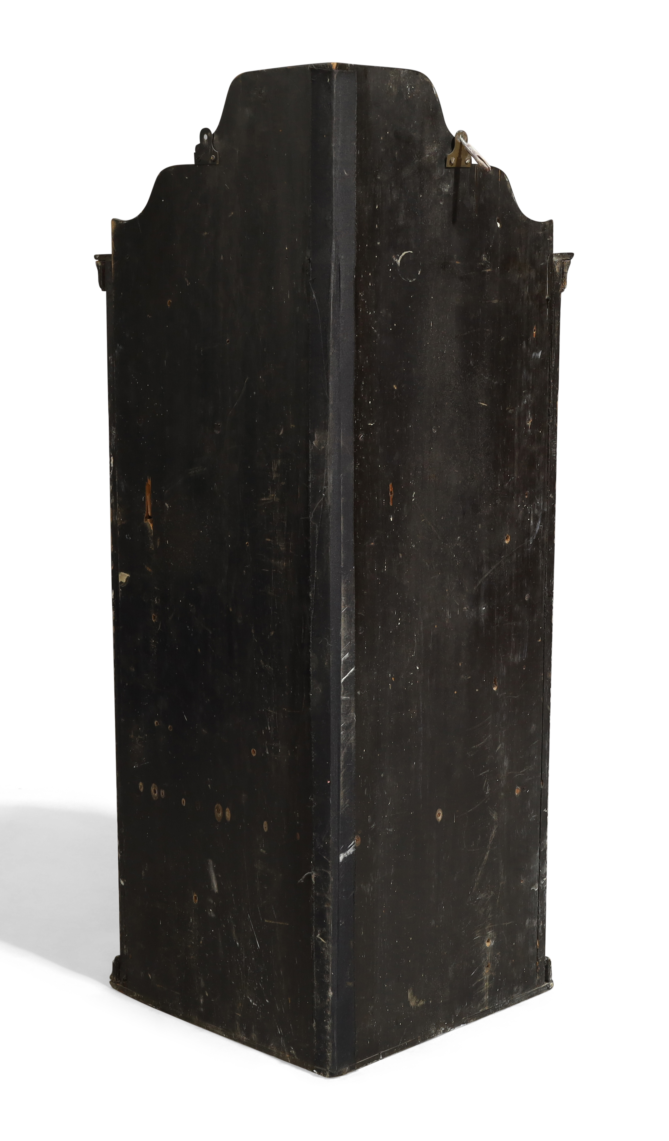 A Queen Anne black japanned bowfront hanging corner cupboard - Image 3 of 3