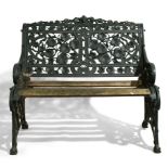 A Victorian cast-iron 'Nasturtium' pattern garden seat, by Coalbrookdale & Co., third quarter 19t...