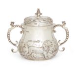 A Charles II-style silver porringer and cover, London 1897, William Gibson & John Lawrence Langma...