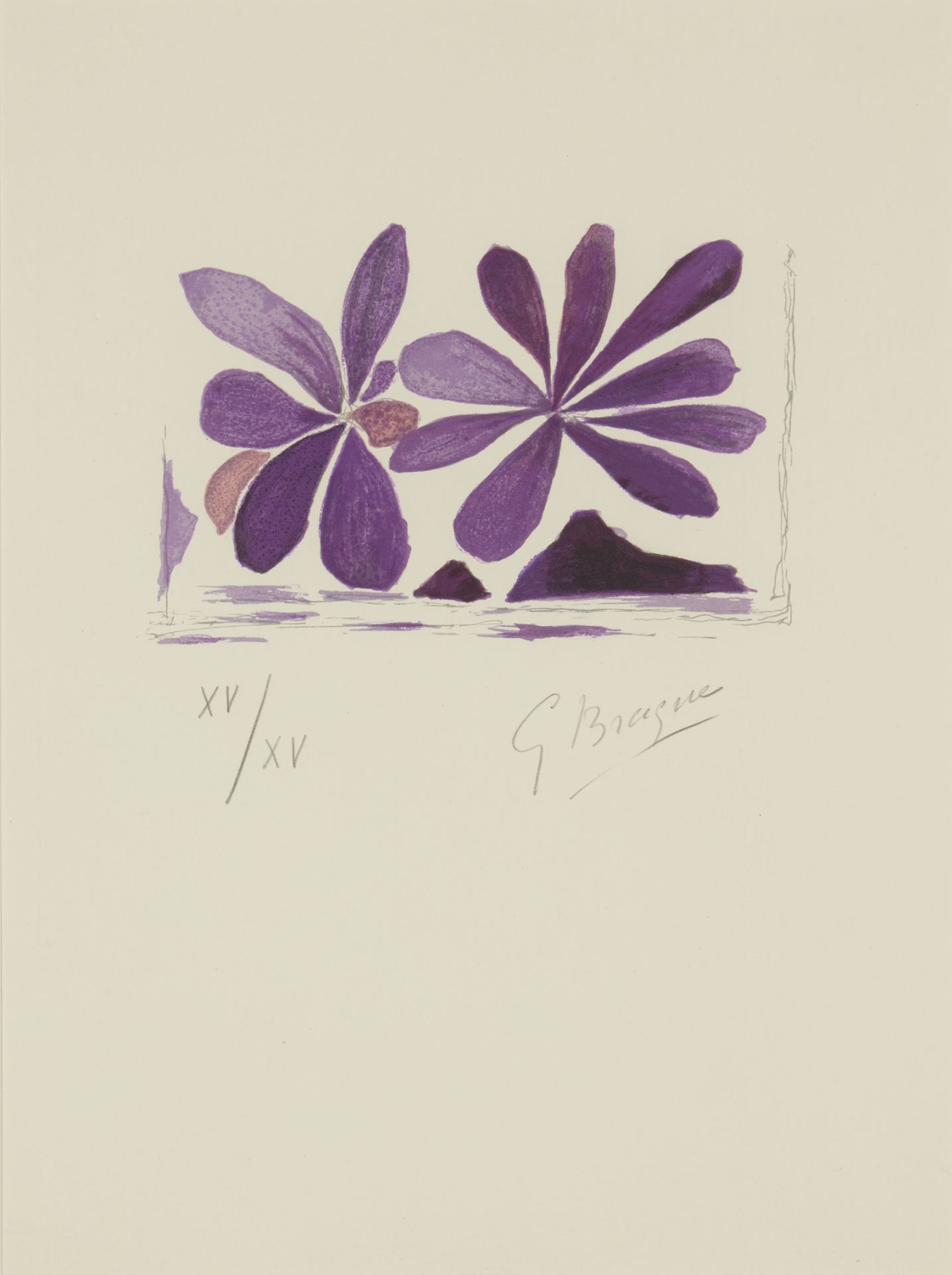 Georges Braque, French 1882-1963, Fleurs de l'air, 1963; lithograph in colours on wove, signed ...