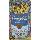 Aiiroh, French b.1987- Campbell's sup banana soup, 2022; lithograph with hand finishing in mixe...
