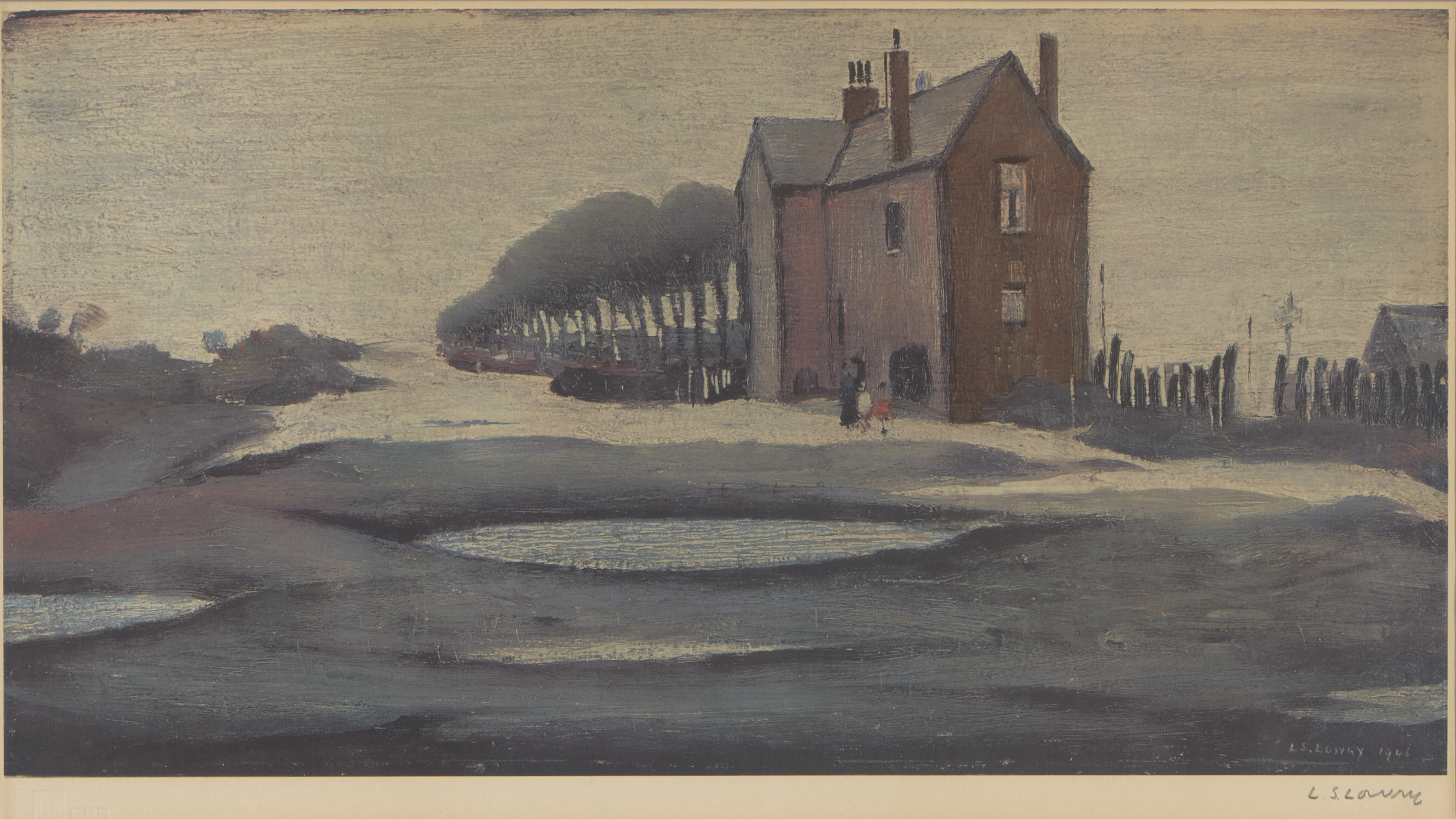 Laurence Stephen Lowry RBA RA, British 1887-1976, The Lonely House; offset lithograph in colour...