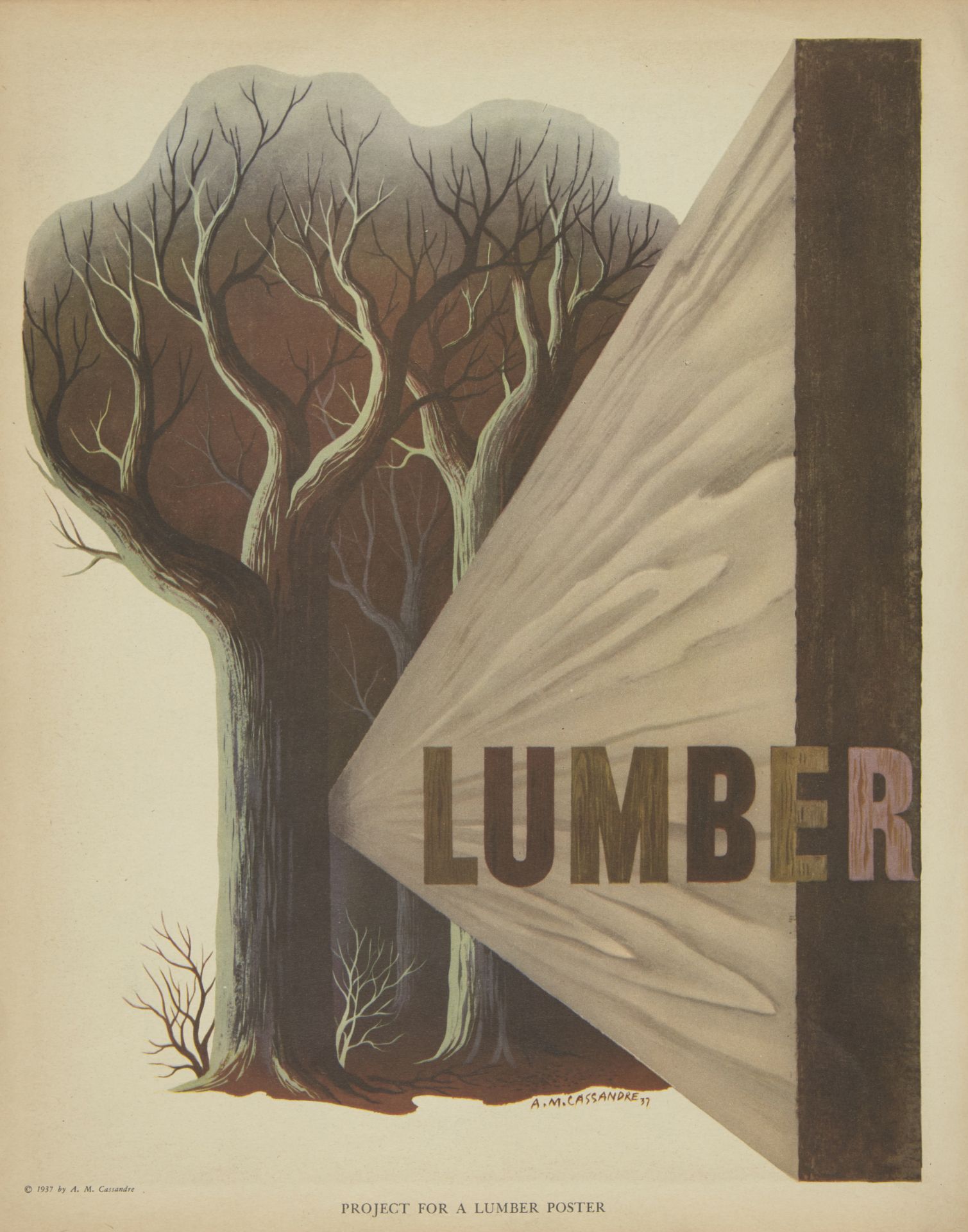 Adolphe Mouron Cassandre, French, 1901-1968, Say it with Teleflowers and Project for Lumber Post... - Image 2 of 2