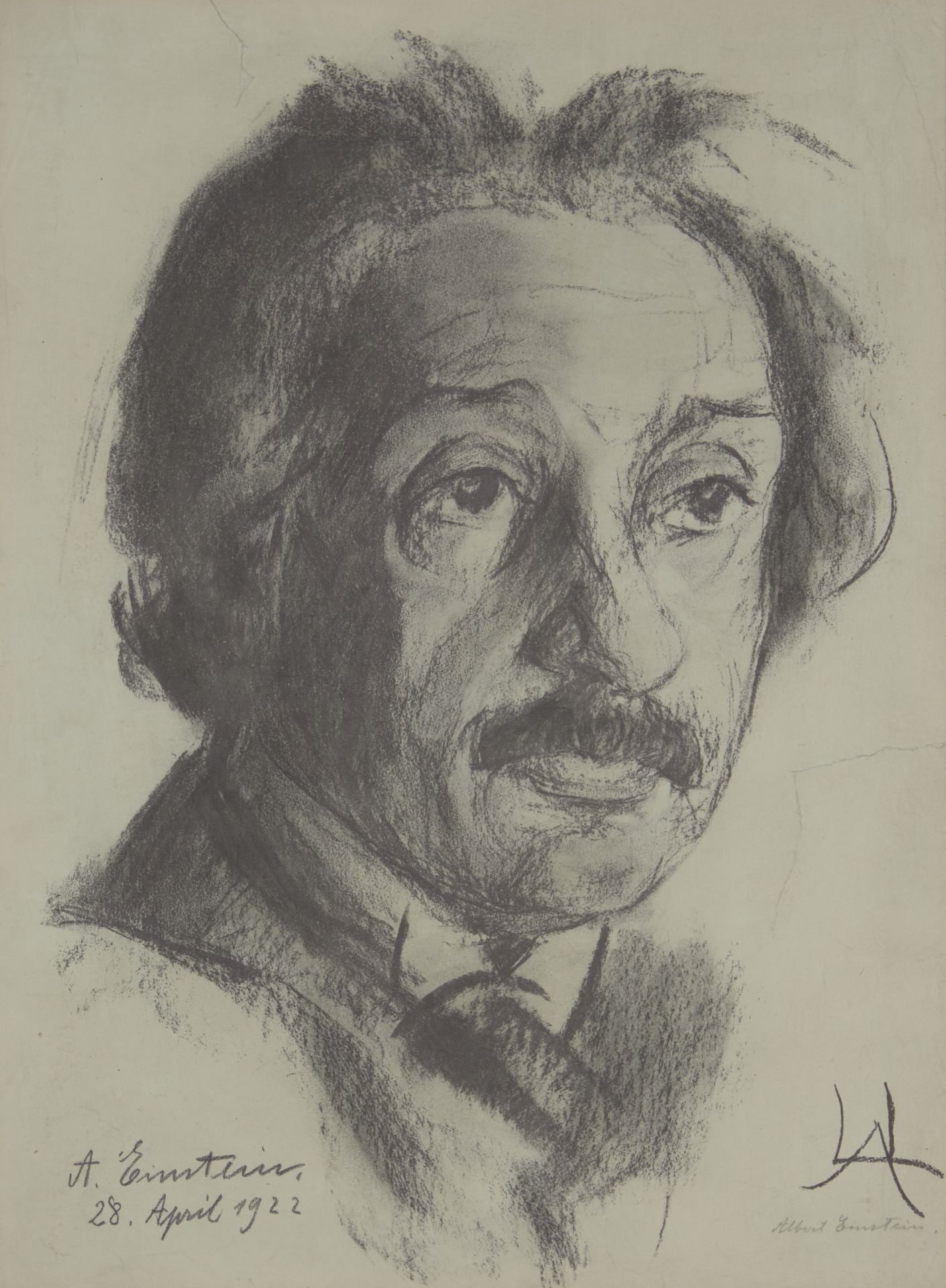 Lou Albert-Lasard, German 1885-1969, Portrait of Albert Einstein, 1922; lithograph on wove, art... - Image 3 of 4