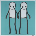 Stik, British b.1979- Hackney Holding Hands (Yellow, Orange, Teal and Red), 2020; each offset l...