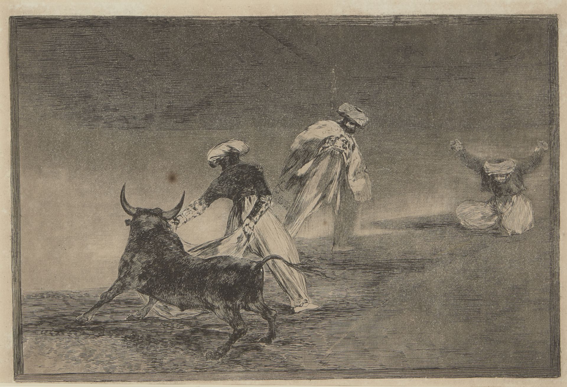 Francisco José de Goya y Lucientes, Spanish 1746-1828,  Capean otro encerrado (from La Taurmaqui...