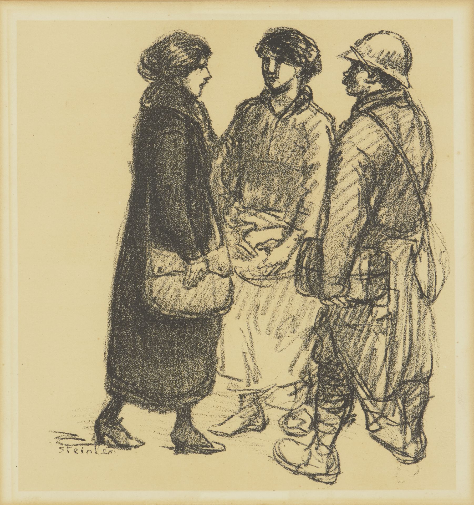 Theophile-Alexandre Steinlen, French/Swiss 1859-1923, Permissionnaire tenant une canne, 1916; Au... - Image 3 of 16