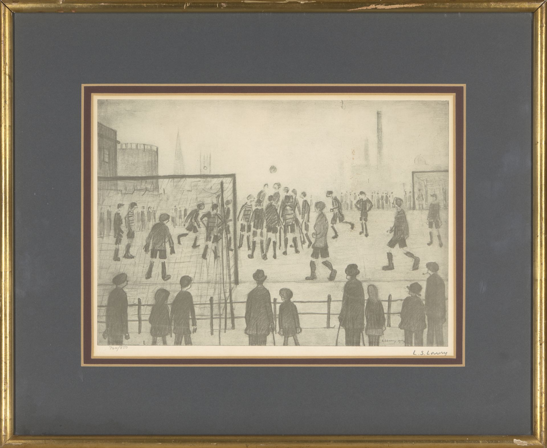 Laurence Stephen Lowry RBA RA, British 1887-1976, The Football Match; offset lithograph on wove... - Image 4 of 4