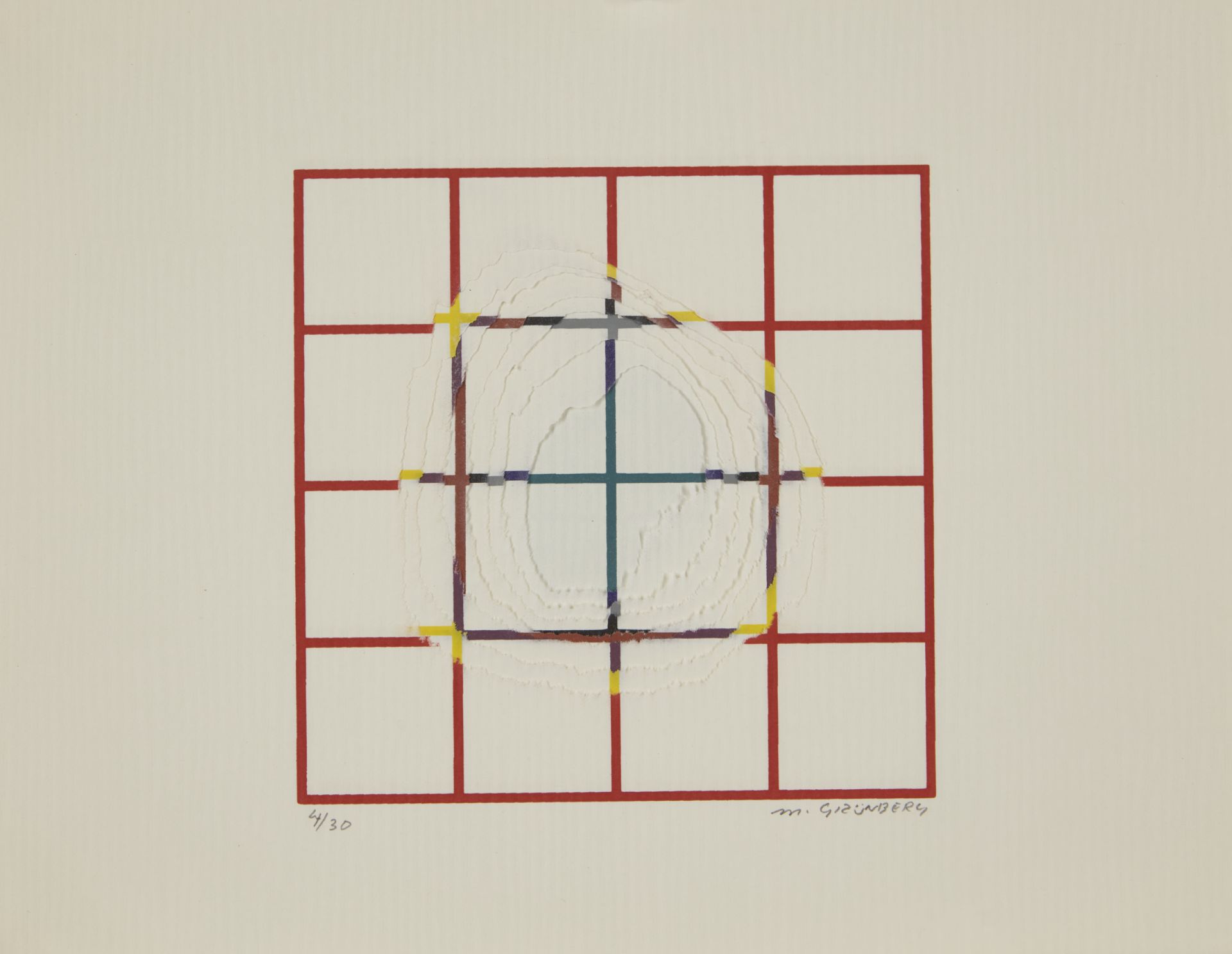 Maty Grünberg,  Israeli b.1943-  8 Colours Erosion-Grid, 1978;  each serigraph in colours on Th... - Bild 3 aus 8