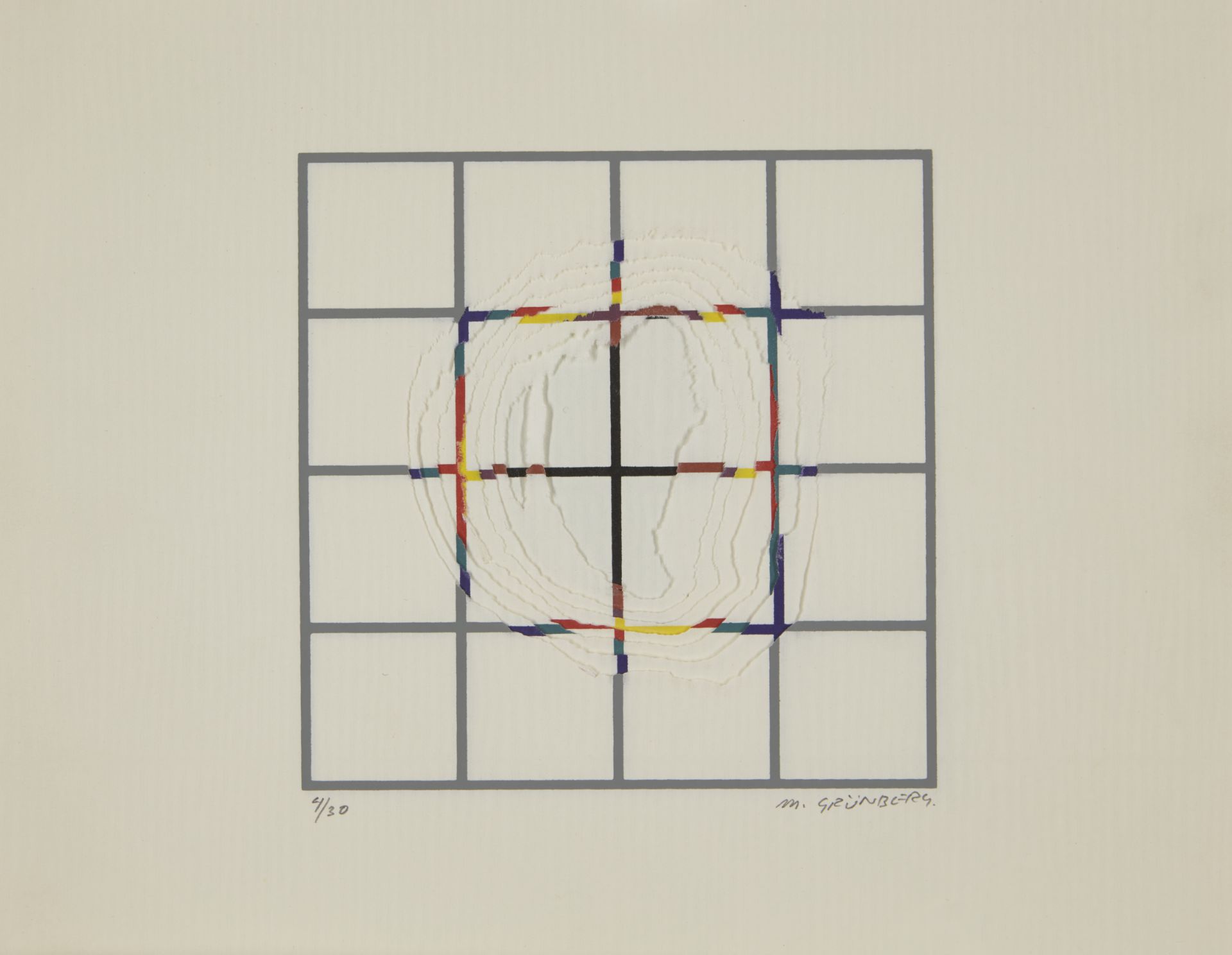 Maty Grünberg,  Israeli b.1943-  8 Colours Erosion-Grid, 1978;  each serigraph in colours on Th... - Bild 8 aus 8