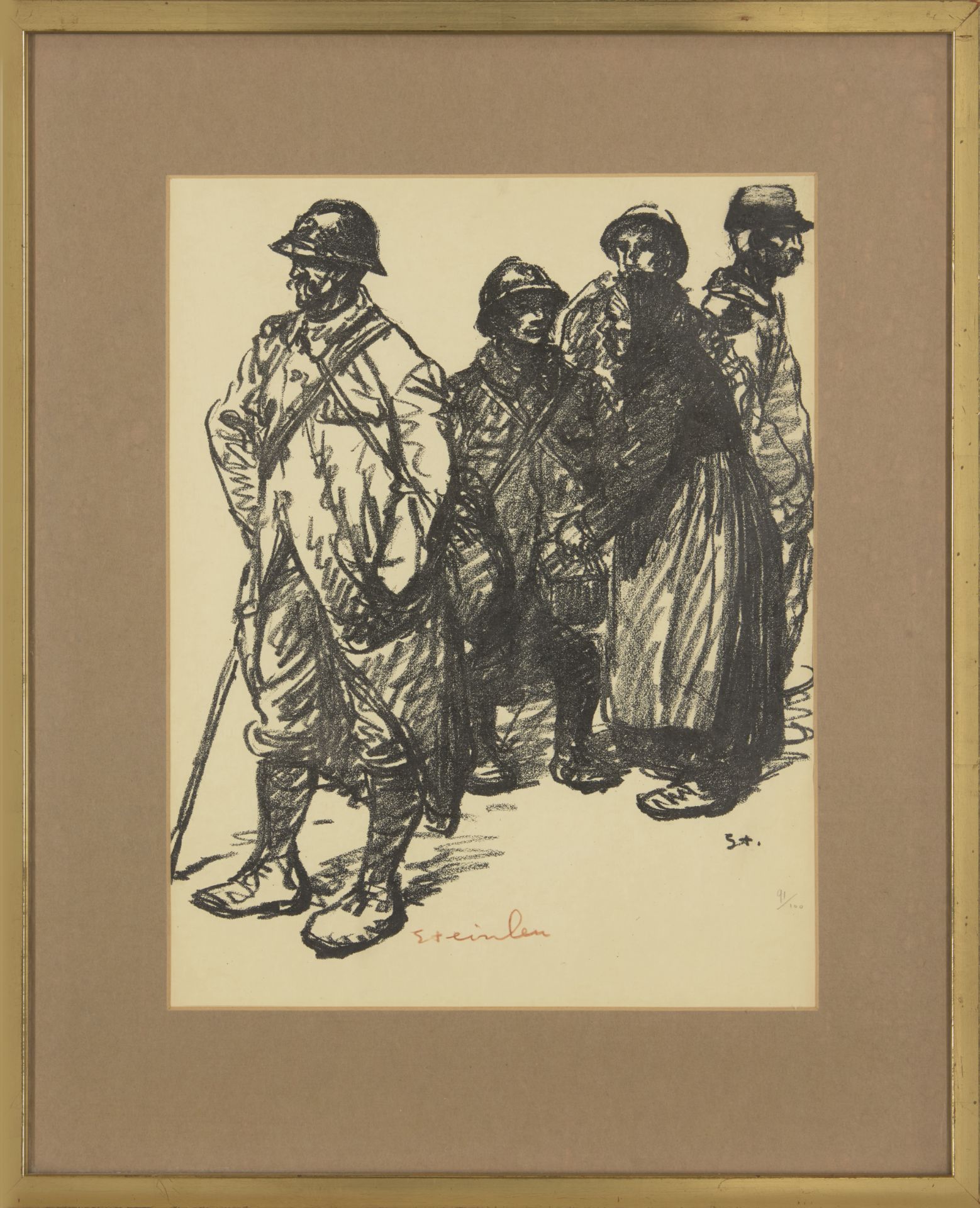 Theophile-Alexandre Steinlen, French/Swiss 1859-1923, Permissionnaire tenant une canne, 1916; Au... - Image 16 of 16