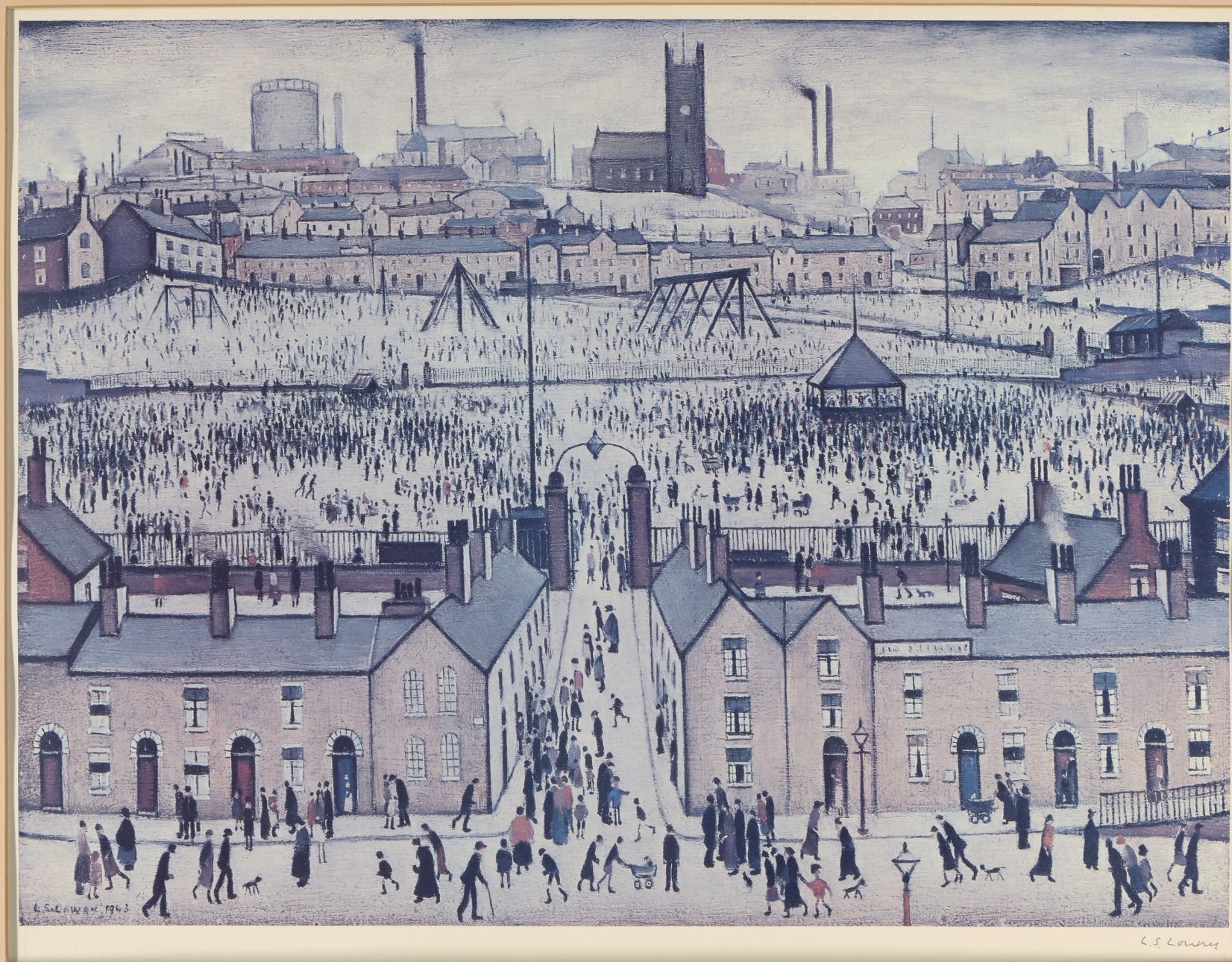 Laurence Stephen Lowry RBA RA, British 1887-1976, Britain at play, 1943; offset lithograph on w...