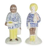 Grayson Perry CBE RA, British b.1960- Worker & Key Worker, 2022; two Staffordshire ceramic figu...