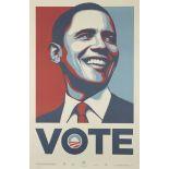 Shepard Fairey, American b.1970- Vote, 2008; offset lithograph on wove, numbered 2356/5000 in p...