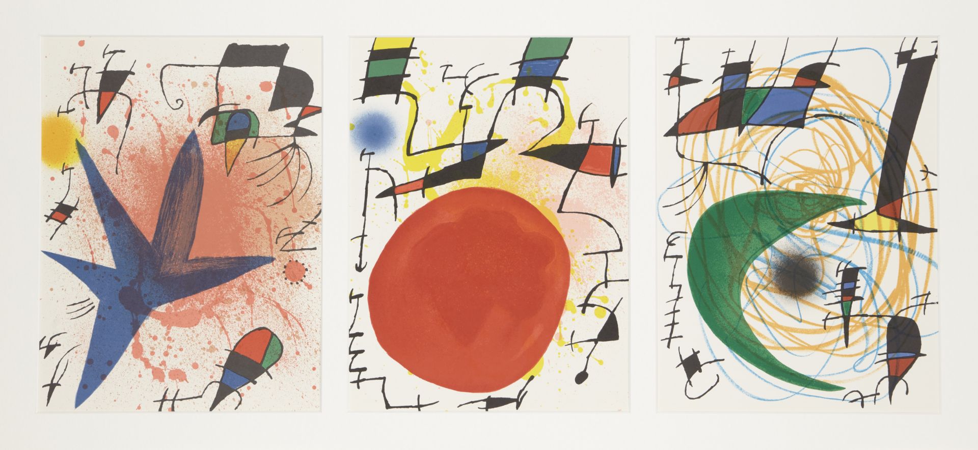 Joan Miró, Spanish 1893-1983, The Green moon, 1972; Le Soleil Rouge (The Red Sun); The Blue Star... - Bild 3 aus 3