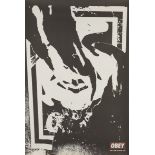 Shepard Fairey, American b.1970- Obey Ripped, 2004;  offset lithograph on speckle tone paper,  ...