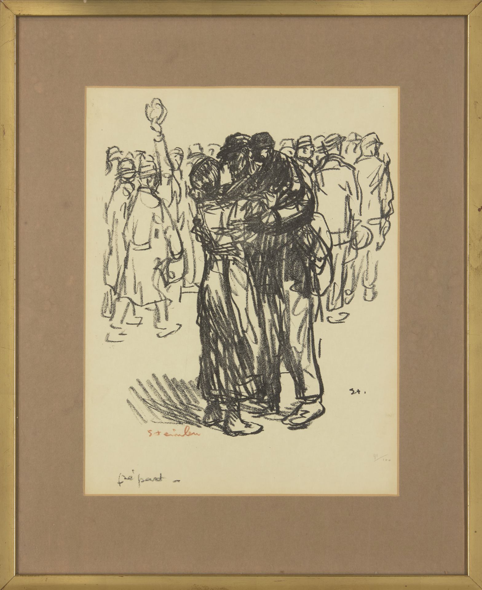 Theophile-Alexandre Steinlen, French/Swiss 1859-1923, Permissionnaire tenant une canne, 1916; Au... - Image 2 of 16