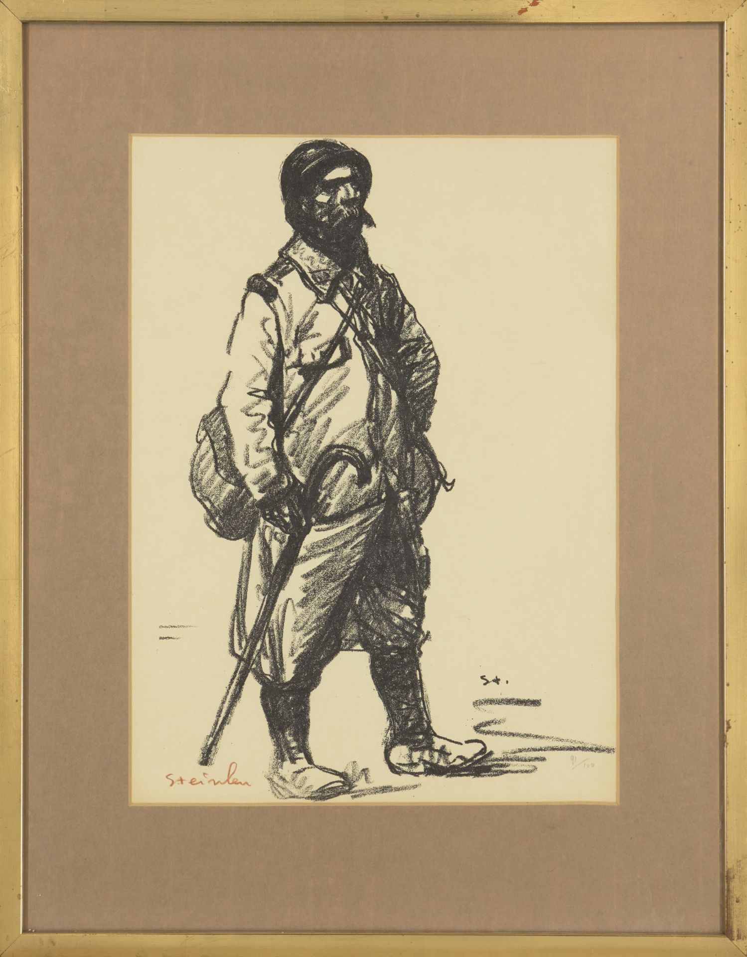 Theophile-Alexandre Steinlen, French/Swiss 1859-1923, Permissionnaire tenant une canne, 1916; Au... - Image 14 of 16