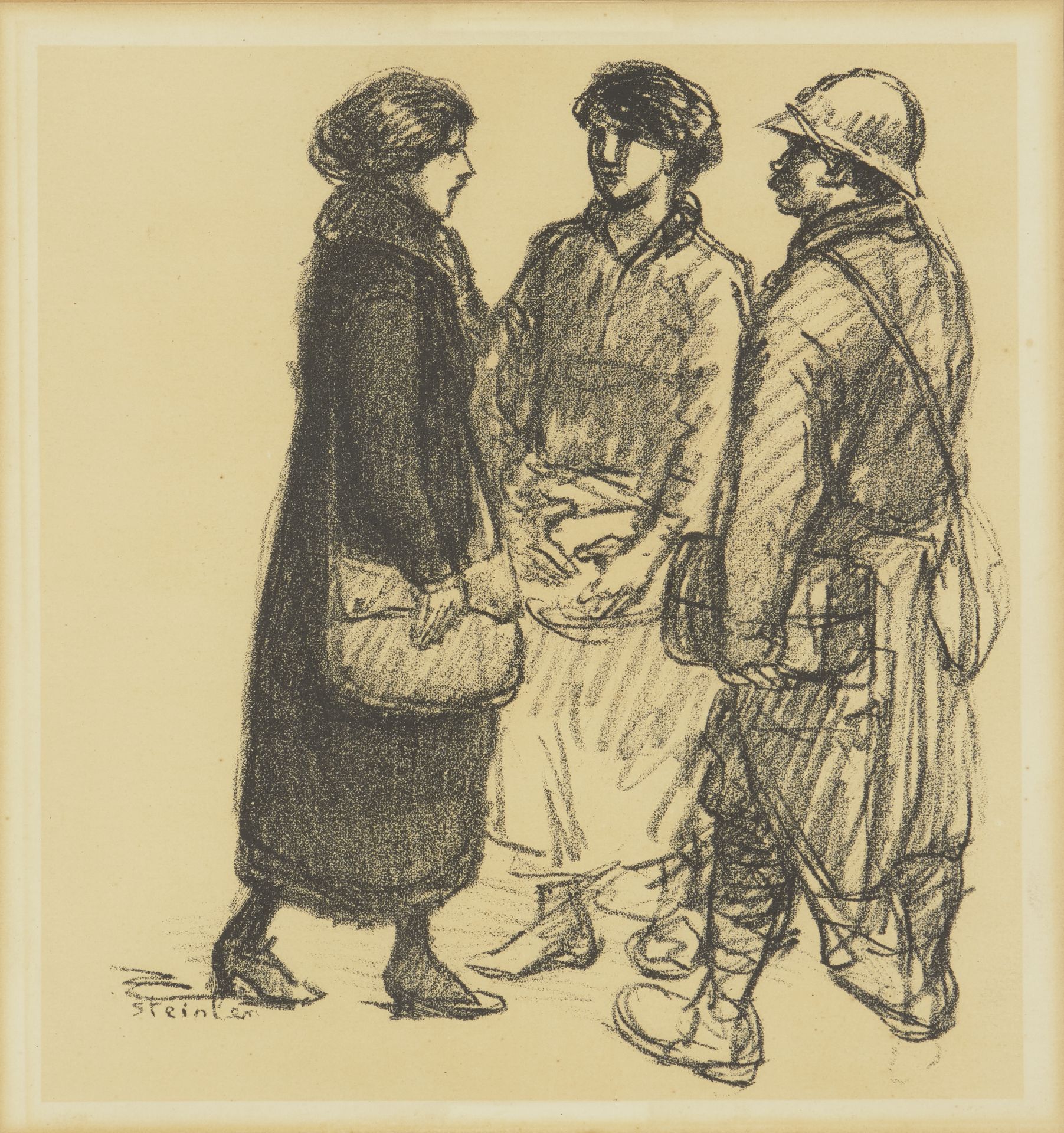 Theophile-Alexandre Steinlen, French/Swiss 1859-1923, Permissionnaire tenant une canne, 1916; Au... - Image 11 of 16